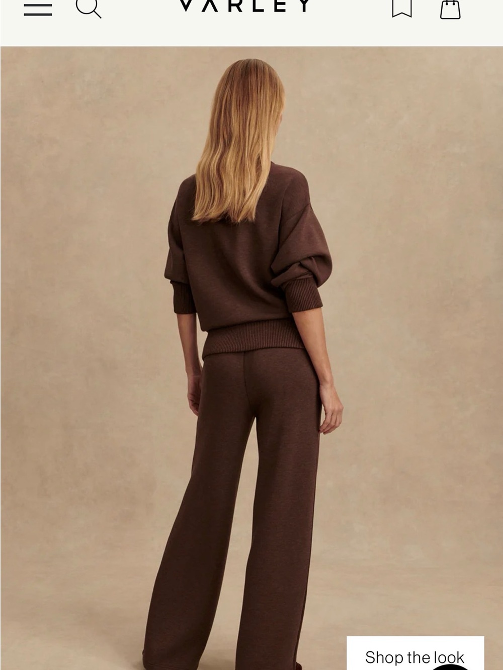 Varley Sally Half Zip + Wide-Leg Knit Pant 30” Set - Picture 2 of 4